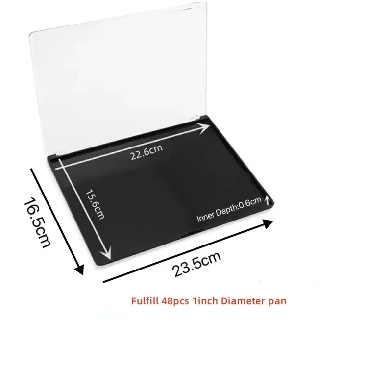 2-Piece XL Magnetic Eyeshadow Palette Set with Clear Lid & Metal Stickers