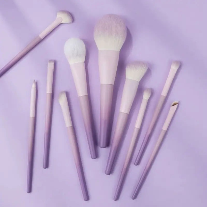 10-Piece Synthetic Hair Makeup Brush Set for Eyes and Concealer - Easy to Clean
