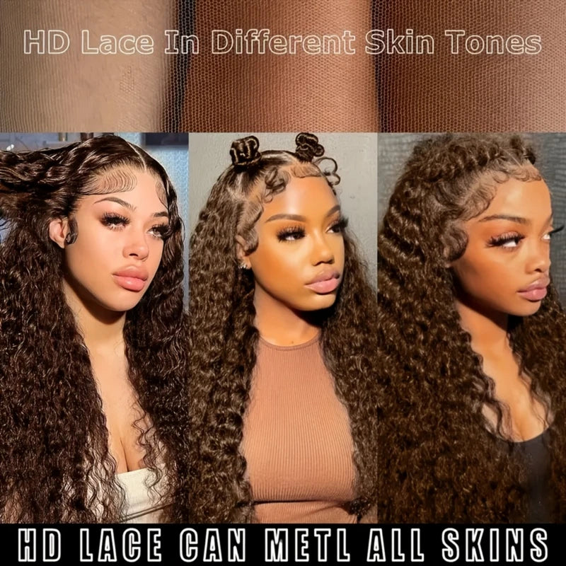 Deep Wave Human Hair Wig with Lace Front - Glueless, Ready to Wear, Multiple Lengths & Densities