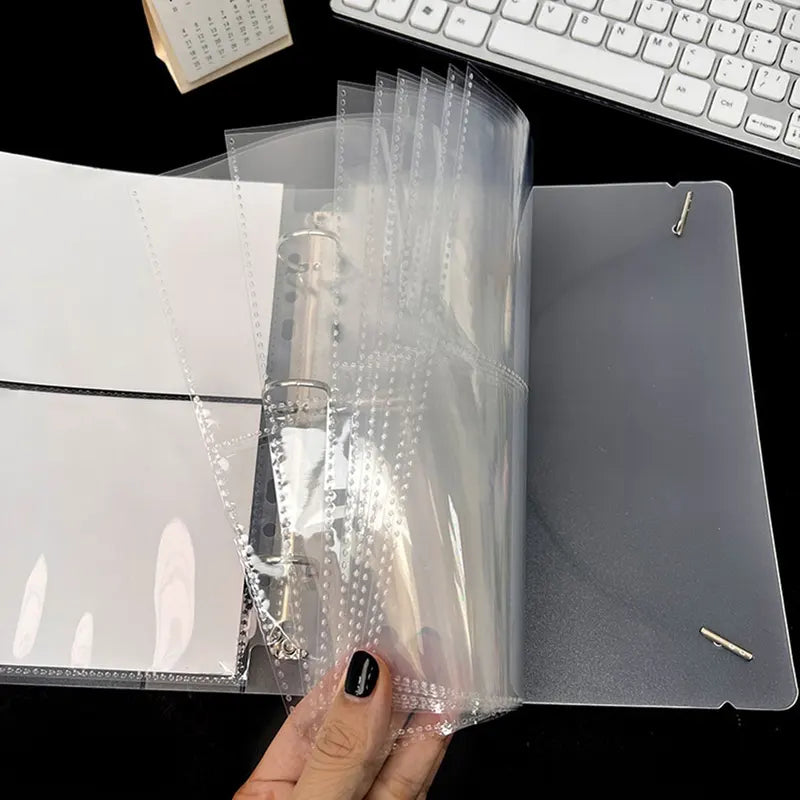 A5 Photo Album Binder with Transparent Sleeves for DIY Scrapbooking and Card Storage