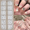 12-Grid 3D White Pearl Nail Charms Beads for Manicure & Nail Art Decoration