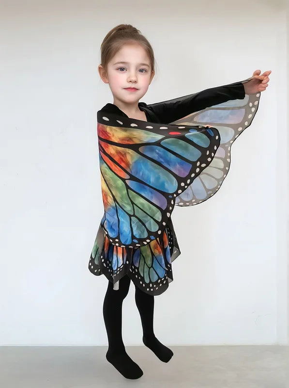 Kids Butterfly Costume with Fairy Wings for Girls Halloween Dress-Up