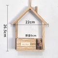 European Wooden Wall Planter with Rustic Hanging Basket for Living Room Decor