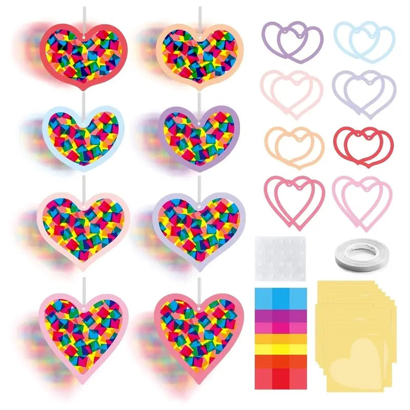 Kids Stained Glass Craft Kit for Windows - Easter Paper Hanging Ornament Set