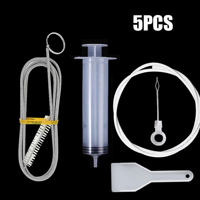 Refrigerator Drain Hole Clog Remover Kit - Pipe Cleaner & Water Outlet Brush