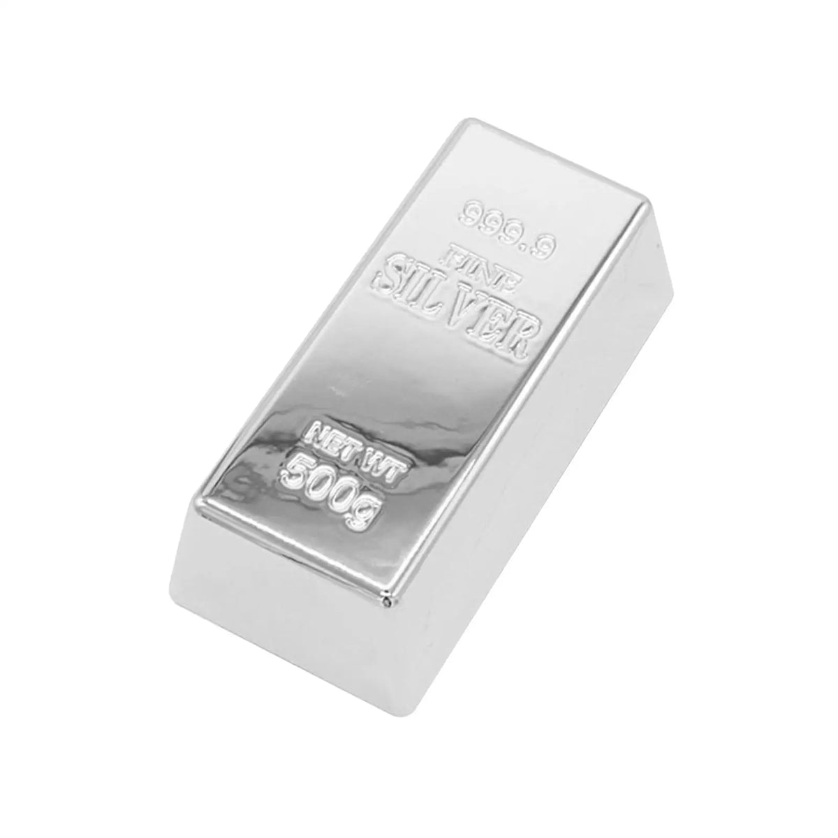 Fake Silver Bullion Brick Decor - Simulated Silver Gift for Parties & Home