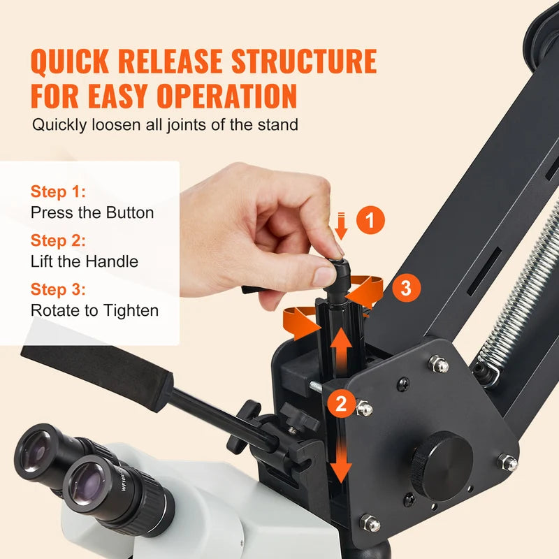 Multi-Directional Jewelry Microscope with 7X-45X Continuous Zoom and LED Stand