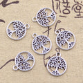 20pcs Charms World Peace Tree Pendant Set 18x15mm Antique Silver Jewelry Making