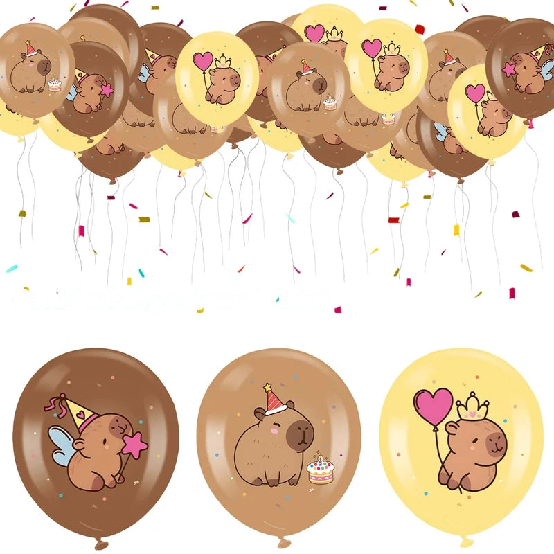 12-Inch Cute Capybara Latex Balloons for Birthday Baby Shower Party Decorations