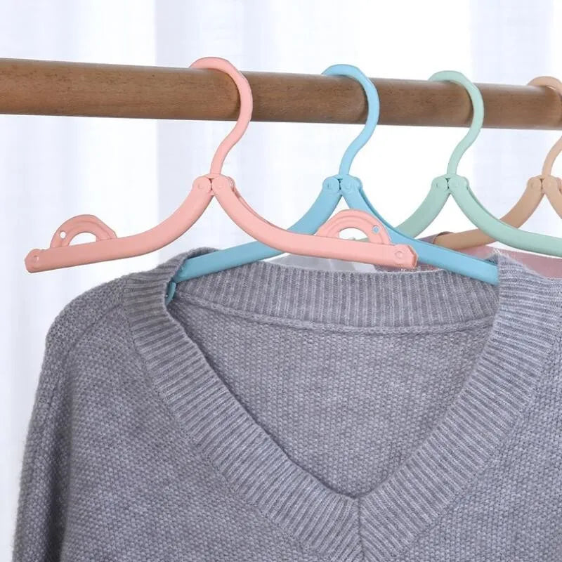 Multi-Functional Travel Folding Clothes Hangers Set - Portable Plastic Drying Rack for Trips & Home