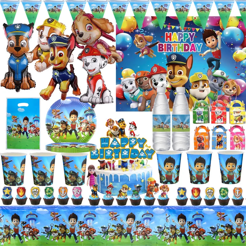PAW Patrol Party Decorations Set for Kids Birthday Party Supplies Balloons Plates & Tablecloths