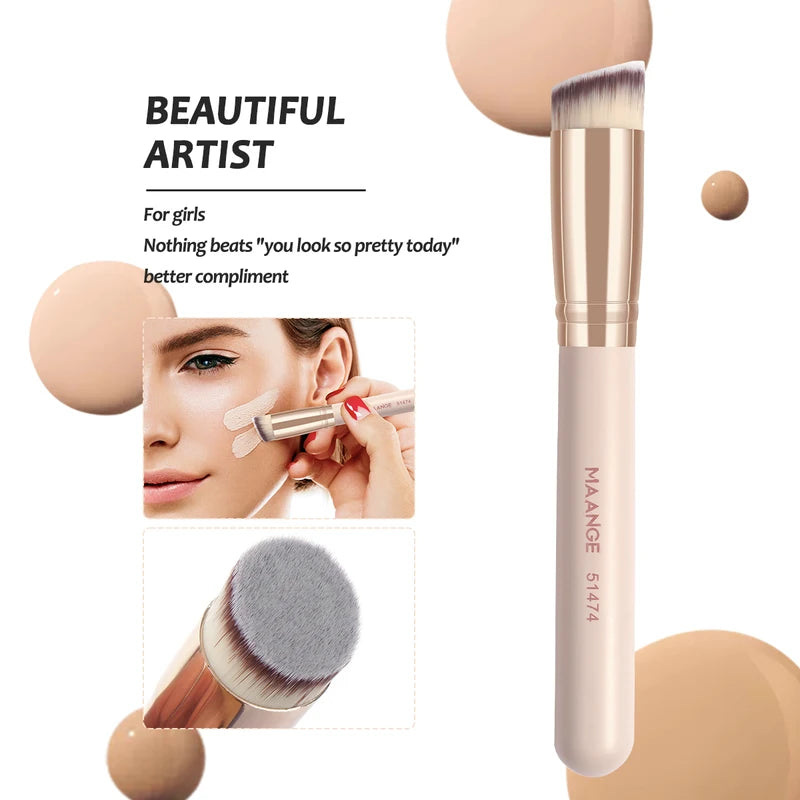 7-Piece Makeup Brush Set for Foundation Blush Powder & Concealer - Soft Synthetic Bristles