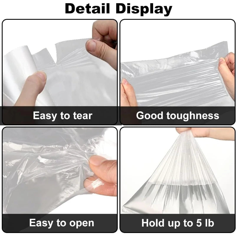 400 Pack Food Storage Bags Roll - Clear Plastic Fresh-Keeping Produce Bags 10 x 14 inches