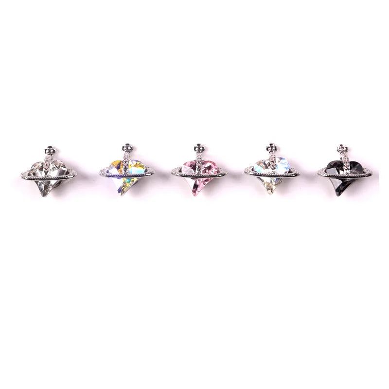 10pcs Nail Rhinestone Charms Set Silver Gold Nail Art Accessories DIY Luxury Parts