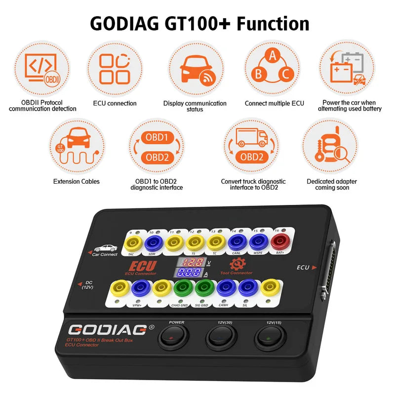 OBDII Breakout Box ECU Diagnostic Connector for Car Communication & Maintenance