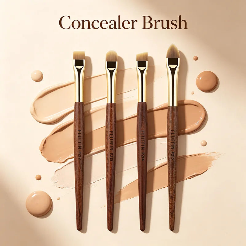 Ultra Thin Concealer Brush for Precise Makeup Application - Copper & Redwood Handle