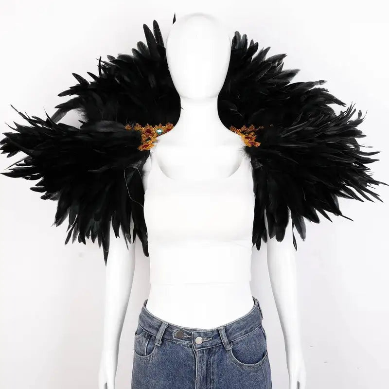 Unisex Feather Shawl for Costume Role Play and Party Wear