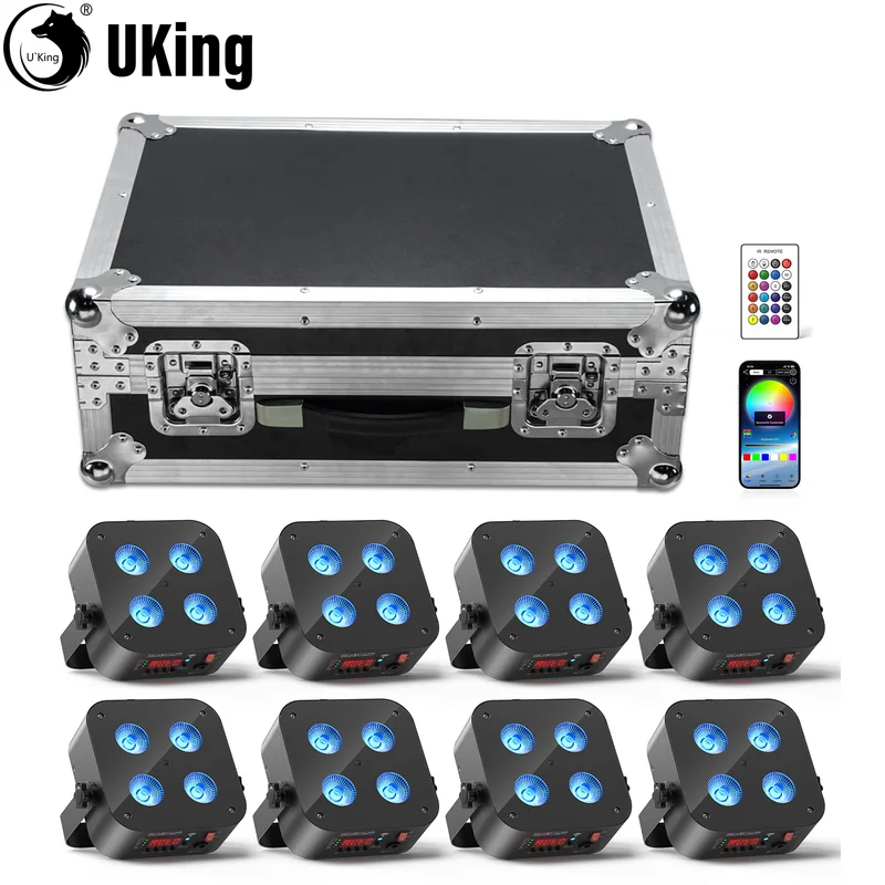 Rechargeable Battery Par Lights Set with Flightcase for Party and Stage Effects