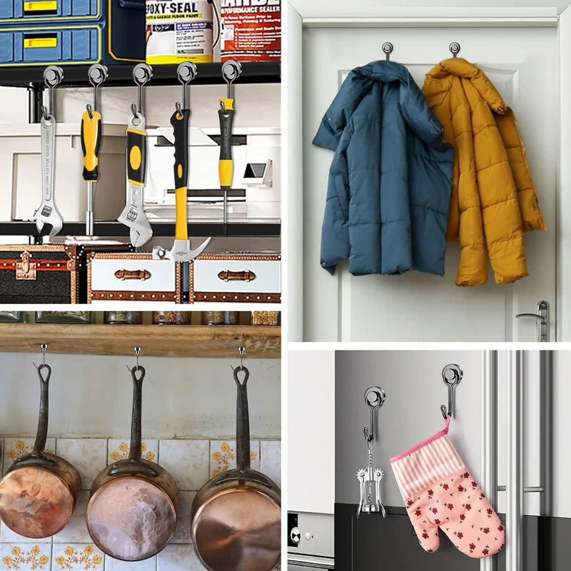 Heavy Duty Magnetic Hooks Swivel Magnet Hooks for Refrigerator, Grill, Locker