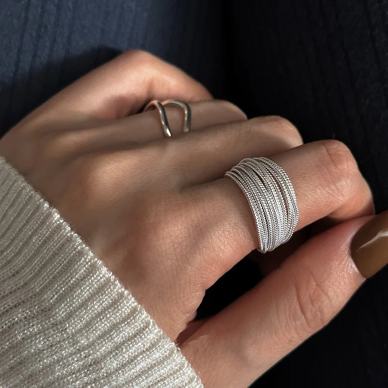 Adjustable Silver Rings for Women - Vintage Style Jewelry Gift Set