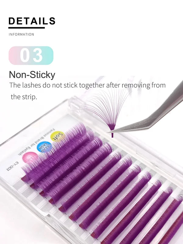 Colorful Eyelash Extensions Fan Lashes Mix Colors Easy Fanning for Volume & Beginners