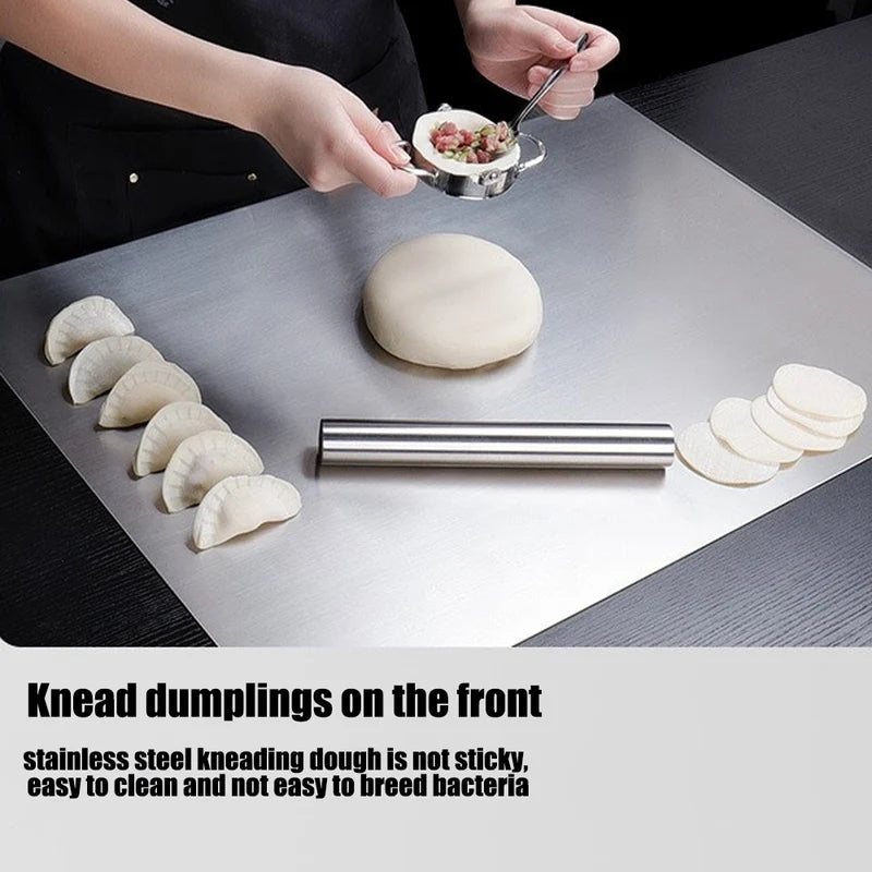 Stainless Steel Folding Cutting Board 60x40cm Multi-Function Kitchen Chopping Board
