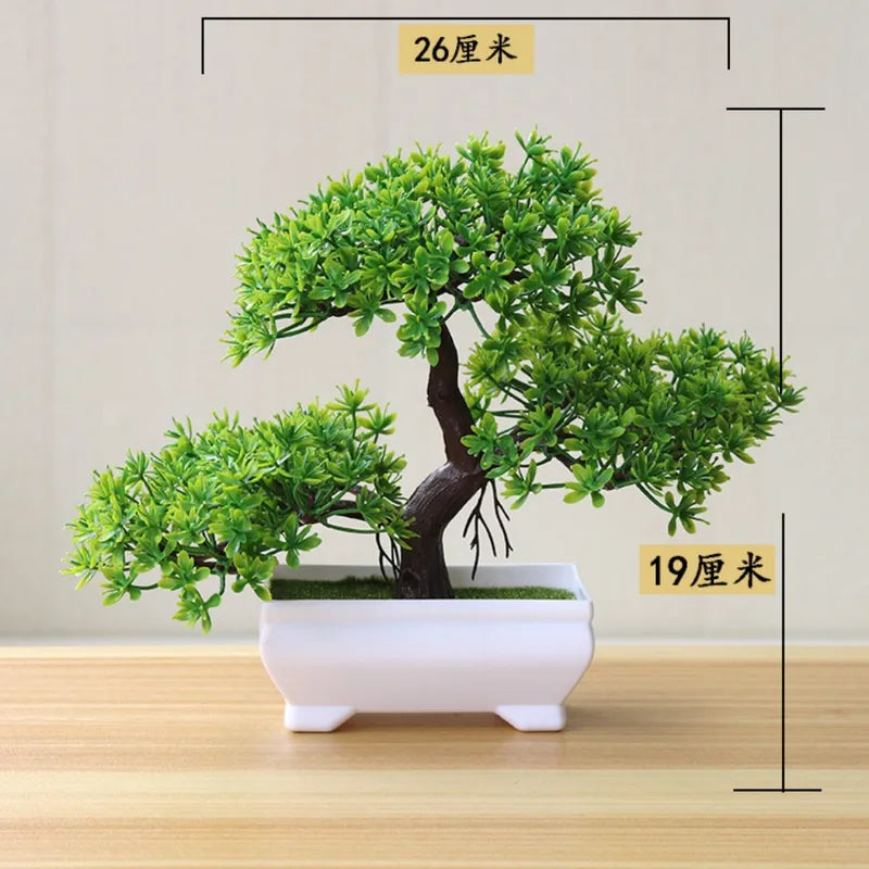Artificial Bonsai Tree for Home Decor - Small Potted Green Plant, Indoor and Wedding Decoration