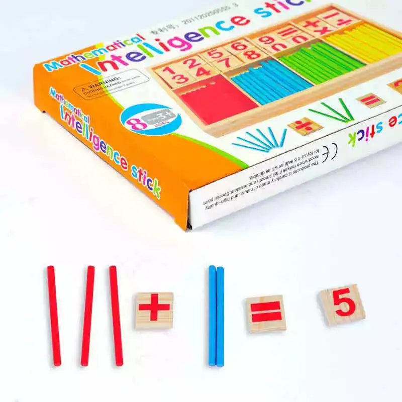 Children's Montessori Math Learning Aid Set - Counting Sticks & Educational Wooden Toys