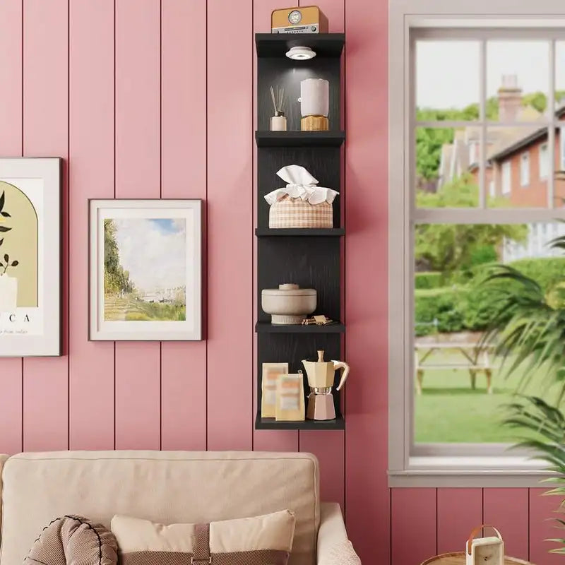 5-Tier Wall Mounted Shelving Unit Floating Shelves for Home & Office Decor