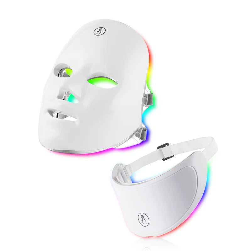 LED Facial Mask with Photon Therapy & 7 Color Skin Care Massager for Face and Neck