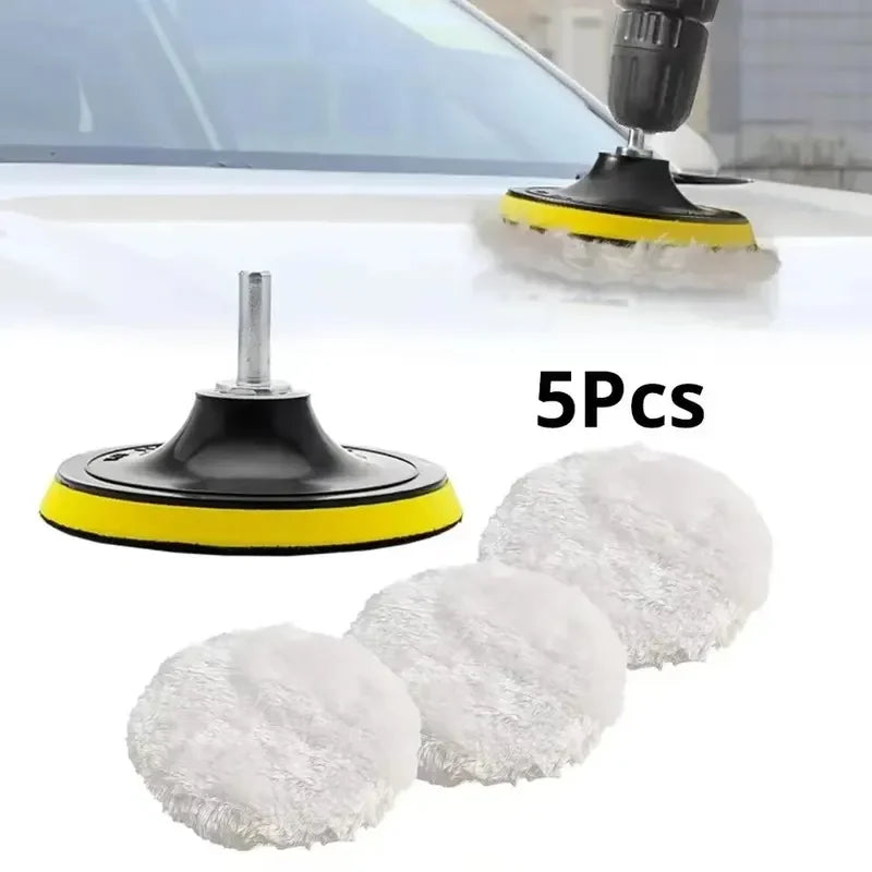 Car Polishing Pad Set - 3, 4, 5 Inch Wool & Foam Buffing Discs for Auto Paint Care