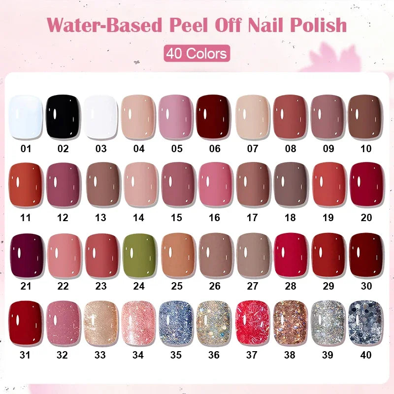 10ml Water-Based Nail Polish Set - Long Lasting Quick Drying Variety Pack