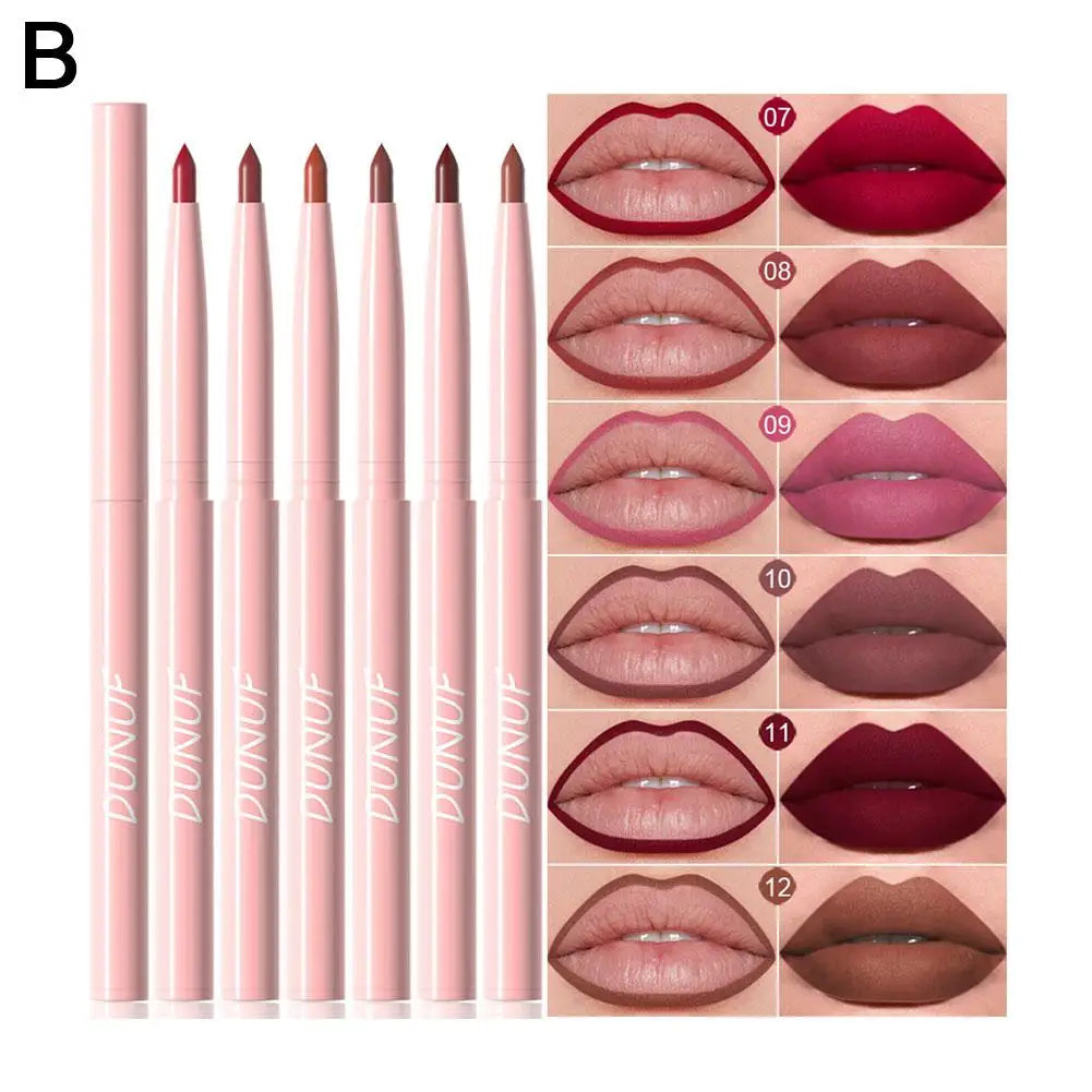 6Pcs Waterproof Lip Liner Pencil Set - Natural, Long-Lasting, Non-Sticky Makeup