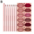 6Pcs Waterproof Lip Liner Pencil Set - Natural, Long-Lasting, Non-Sticky Makeup