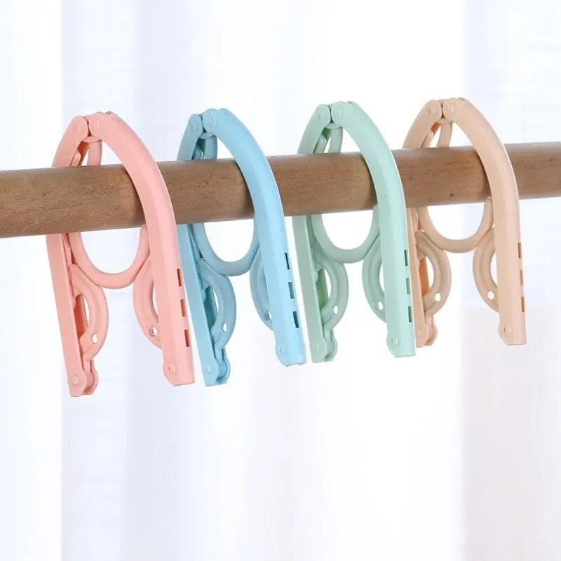 Multi-Functional Travel Folding Clothes Hangers Set - Portable Plastic Drying Rack for Trips & Home