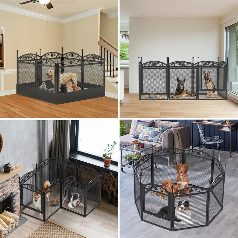 Heavy Duty Dog Playpen with Waterproof Pad 8 Panels Outdoor Indoor Fence