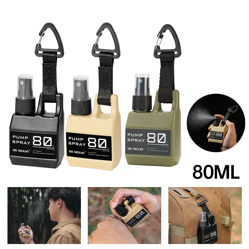 80ml Portable Spray Bottle with Carabiner - Refillable Fine Mist Atomizer for Travel
