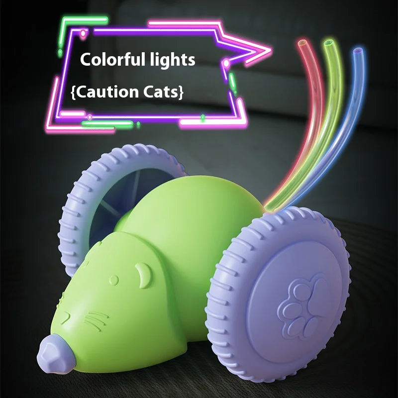 Interactive Electric Mouse Car Toy for Cats Rechargeable Obstacle Avoidance Play Animal