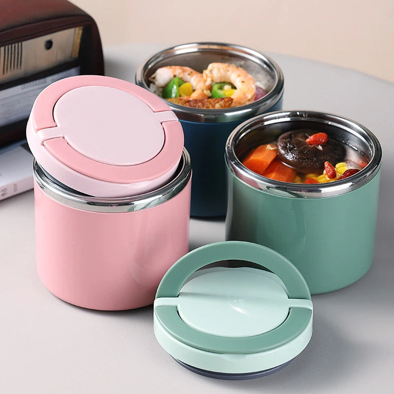Leakproof Multi-Layer Stainless Steel Bento Lunch Box with Thermos - 630ML or 1000ML