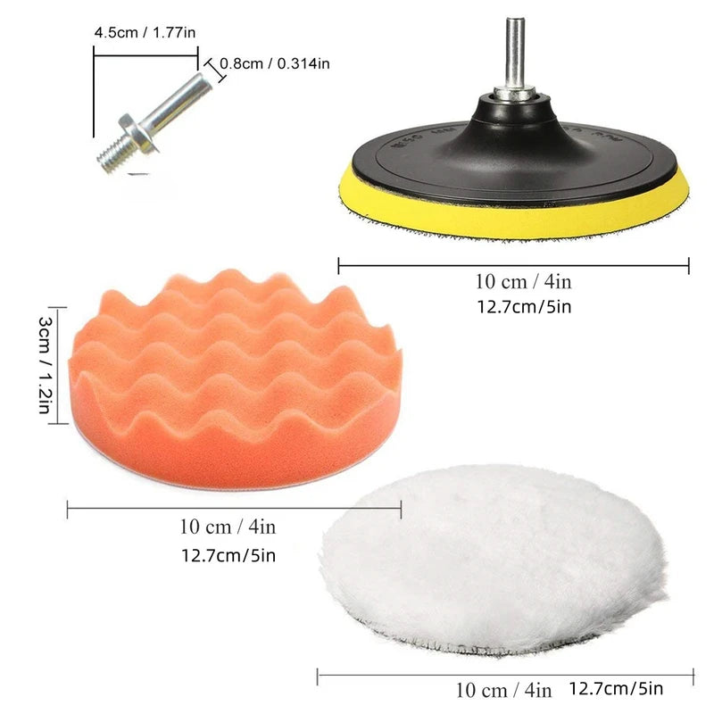 8 Pcs Car Polishing and Buffing Sponge Pads Kit - Auto Waxing and Cleaning