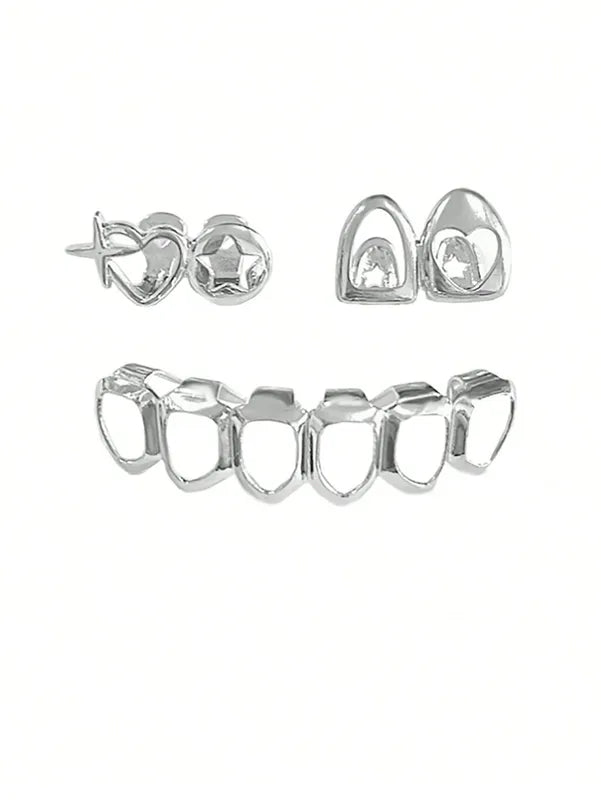 Fashion Tooth Decorations Heart & Star Design for Hip-Hop Party - All Variants