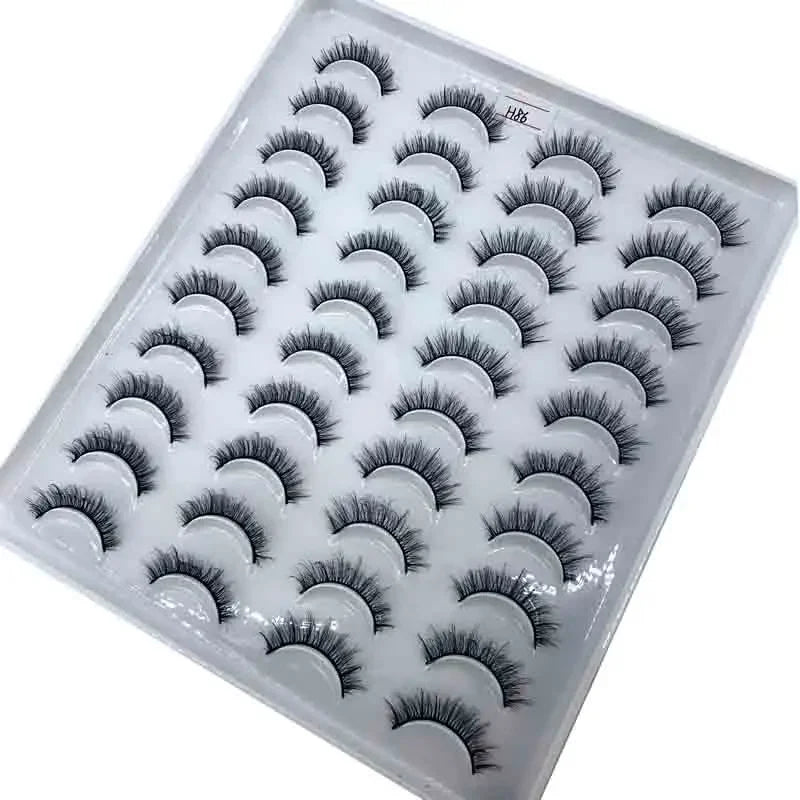 False Eyelashes 20 Pairs 3D Mink Natural Thick Wispy Eye Makeup Extension Tools