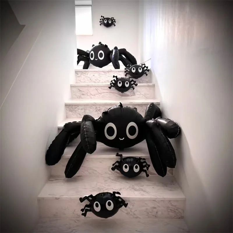 Halloween Balloon Decorations Black Spider Skull Skeleton Party Supplies