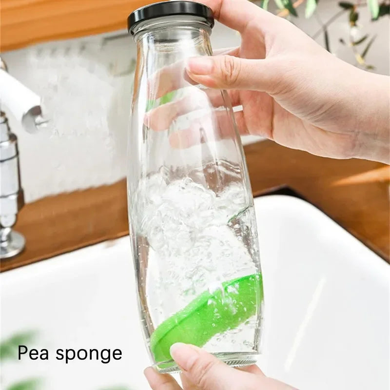 Reusable Pea-Shaped Cleaning Sponge for Bottles Cups & Glassware