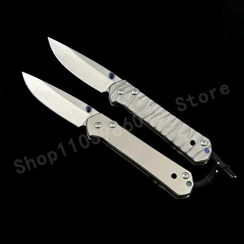 Folding Survival Knife with Titanium Alloy Handle and D2 Steel Blade