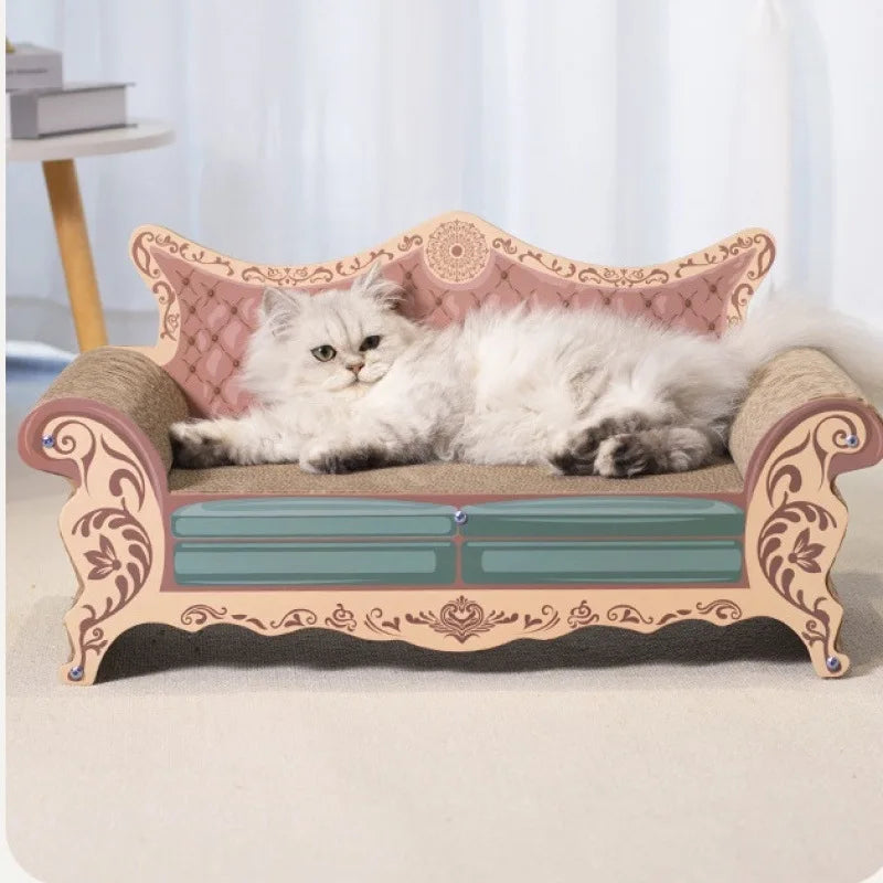 Large L-Shaped Cat Scratch Board and Nest Sofa - Wear-Resistant Non-Shedding Cat Bed