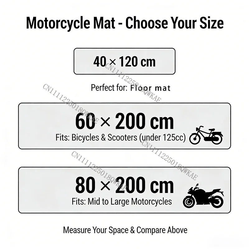 Motorcycle Display Mat - Anti-Slip Garage Carpet for Racing & Parking