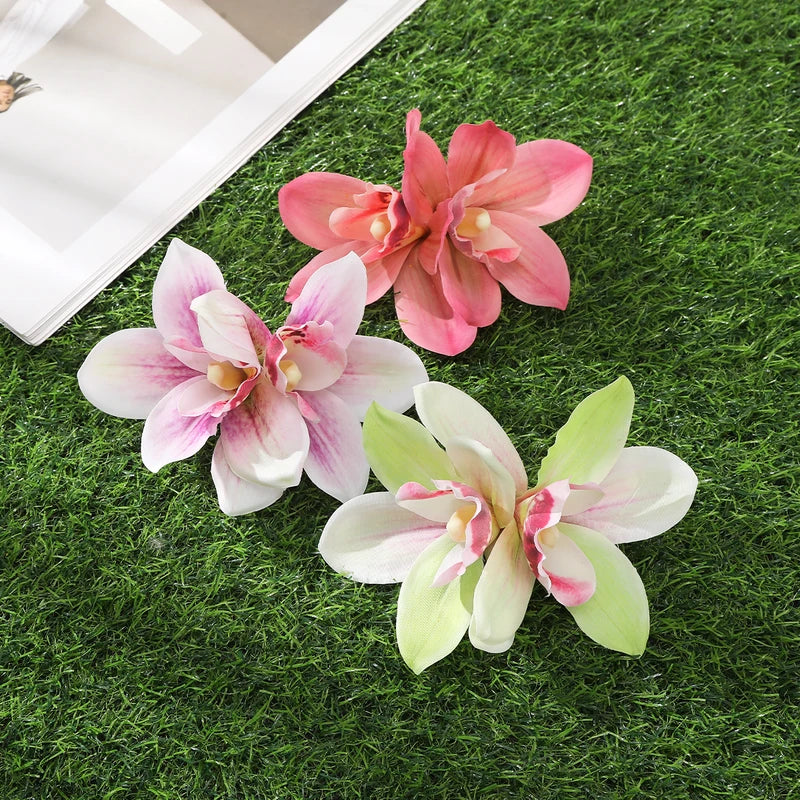 Bohemian Orchid Flower Hair Clips for Women - Bridal, Beach & Holiday Accessories
