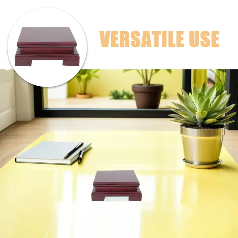 Indoor Plant Pot Stand Set - Wooden Square Pedestals for Vases & Decorations