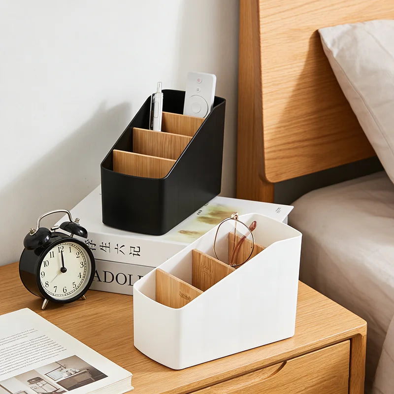Desktop Remote Control Organizer Tabletop Storage Box for Living Room & Office